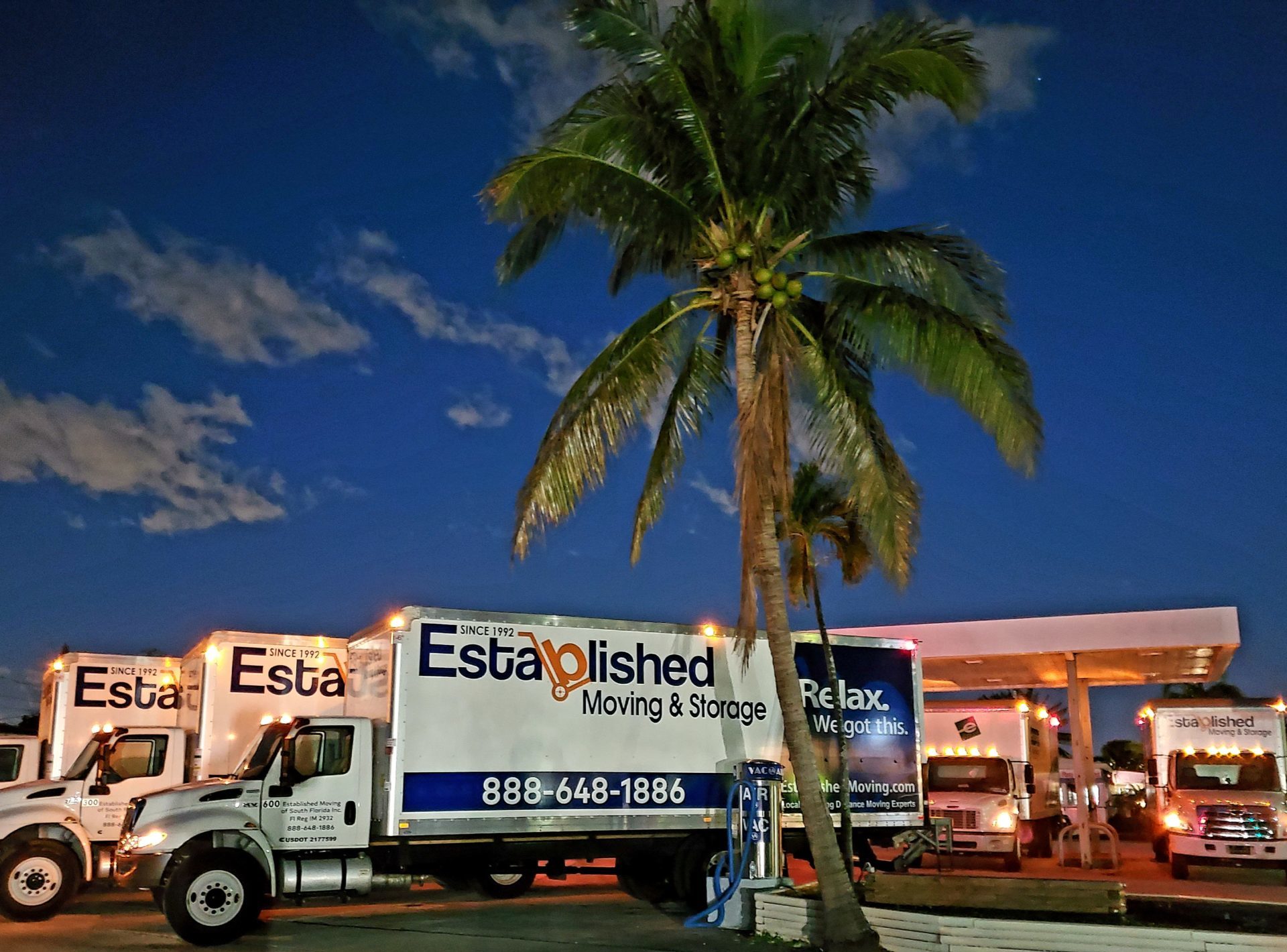 Established Moving & storage trucks get ready to go move in Jacksonville