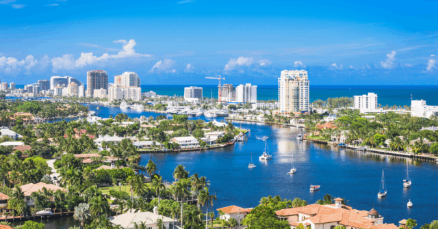Fort Lauderdale's skyline taken from the air